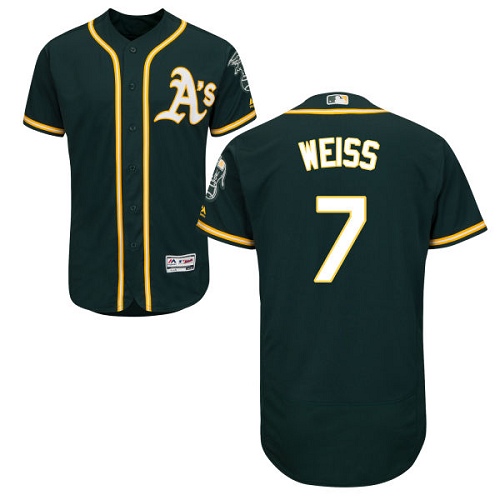 Athletics #7 Walt Weiss Green Flexbase Authentic Collection Stitched MLB Jersey